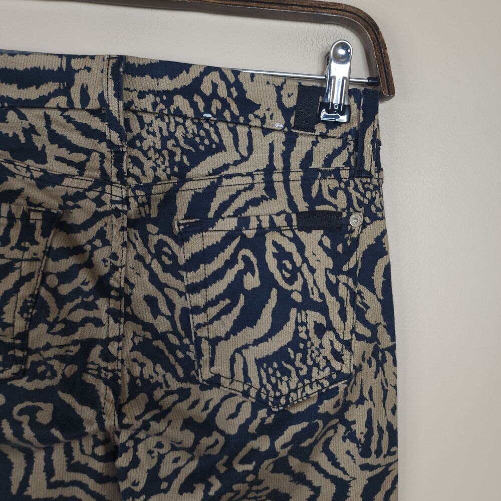 7 for All Mankind The Ankle Skinny Jeans in Royal Leopard Size 26 - Picture 6 of 11